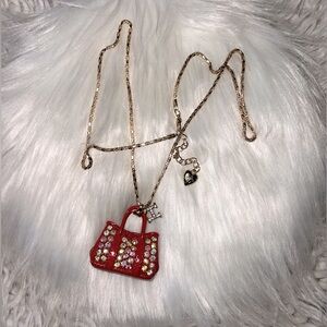 Betsey Johnson Red Purse Necklace